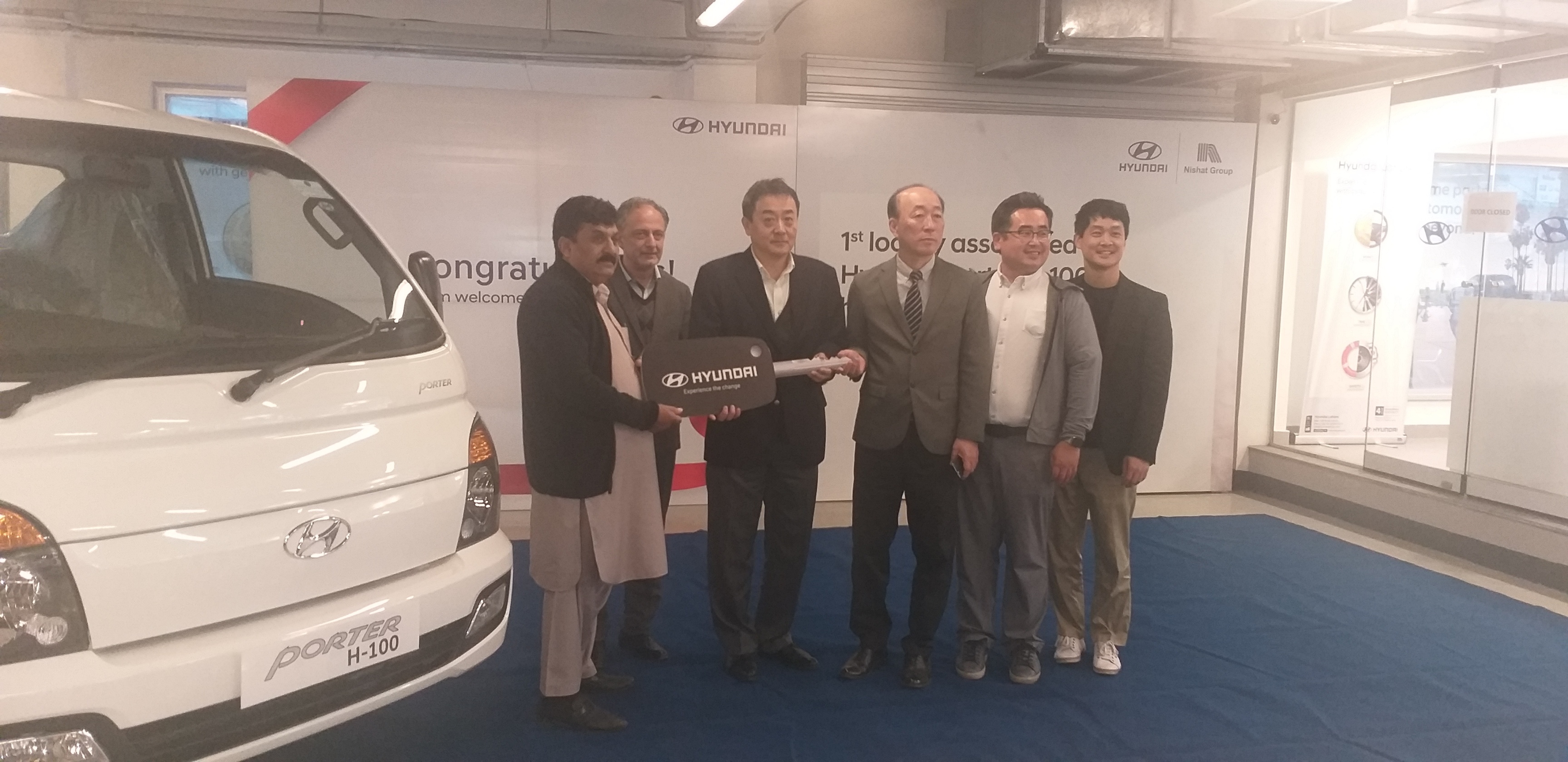 Hyundai Porter H-100 Pickup delivery starts. 1st vehicle Handover Ceremony held at its flagship Dealership