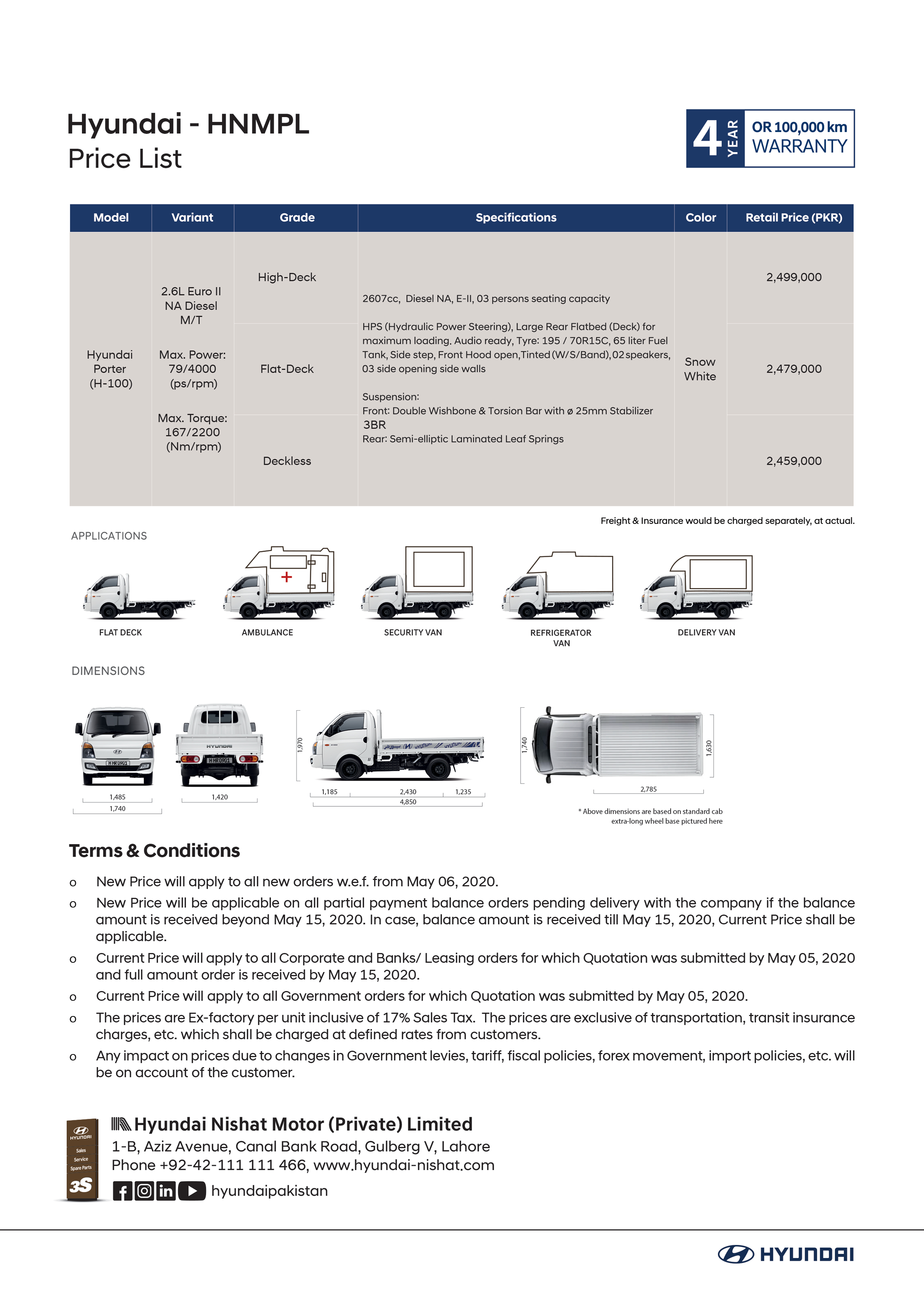 REVISED RSP ANNOUNCEMENT FOR PORTER H -100